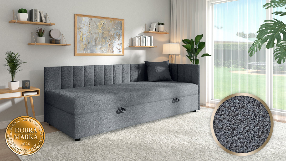 Łóżko Tapczan Tutuś WOOLLY Baranek BOUCLÉ PREMIUM