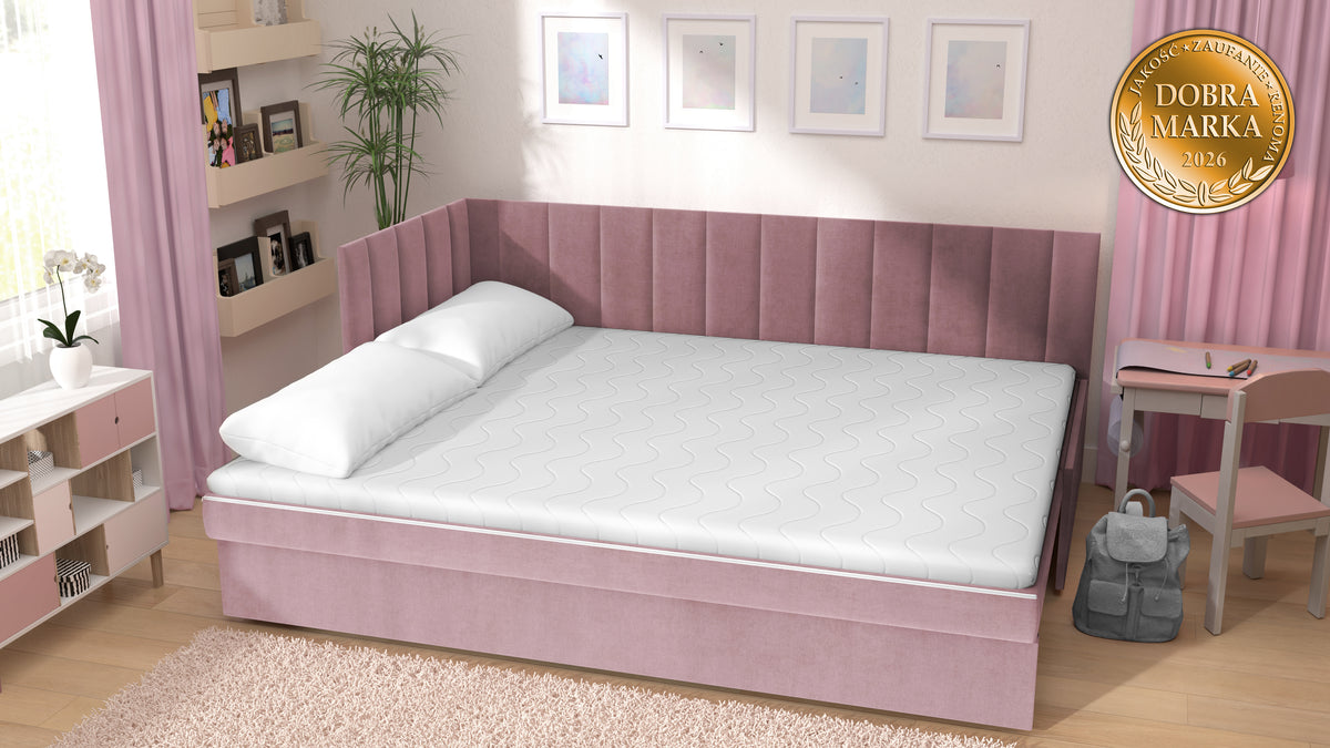 Kompaktowy Tapczan Duo 2w1 z Pojemnikiem XL – Tkanina Premium