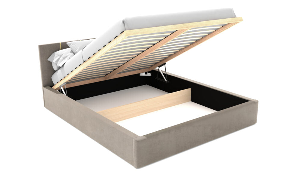 Łóżko tapicerowane z materacem | Gold