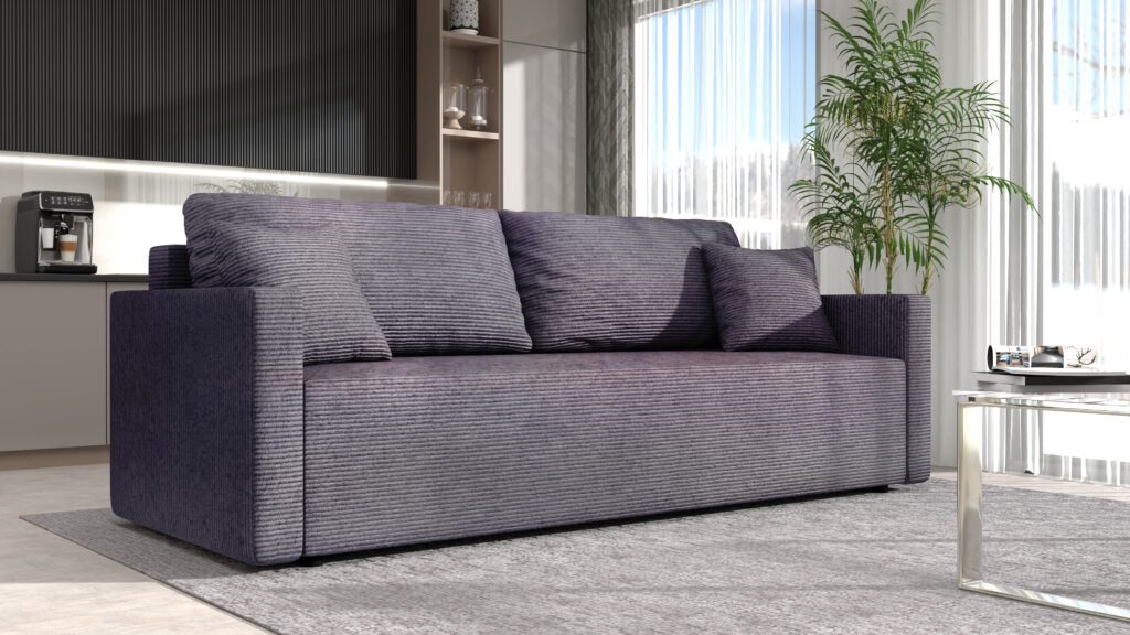 Kanapa rozkładana do salonu Aspen sztruks