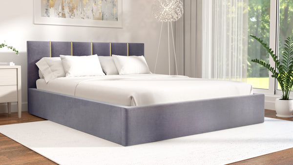 Łóżko tapicerowane z pojemnikiem | Gold