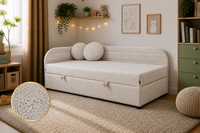 Łóżko Tapczan  WOOLLY Baranek BOUCLÉ PREMIUM