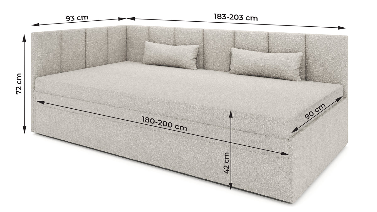 Łóżko Tapczan Alex WOOLLY Baranek BOUCLÉ T30