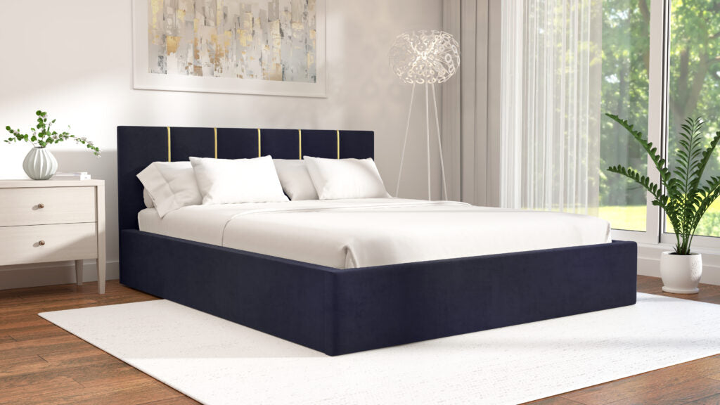 Łóżko tapicerowane z materacem | Gold