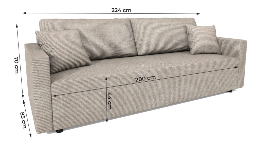 Kanapa rozkładana do salonu Aspen sztruks