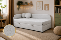 Łóżko Tapczan  WOOLLY Baranek BOUCLÉ PREMIUM