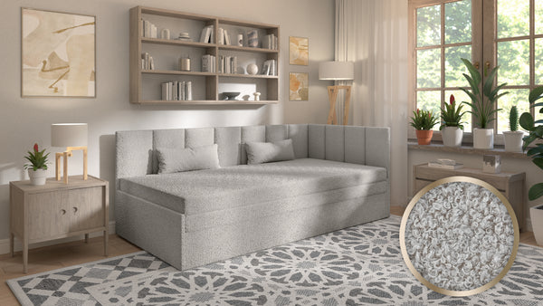 Łóżko Tapczan Alex WOOLLY Baranek BOUCLÉ T30