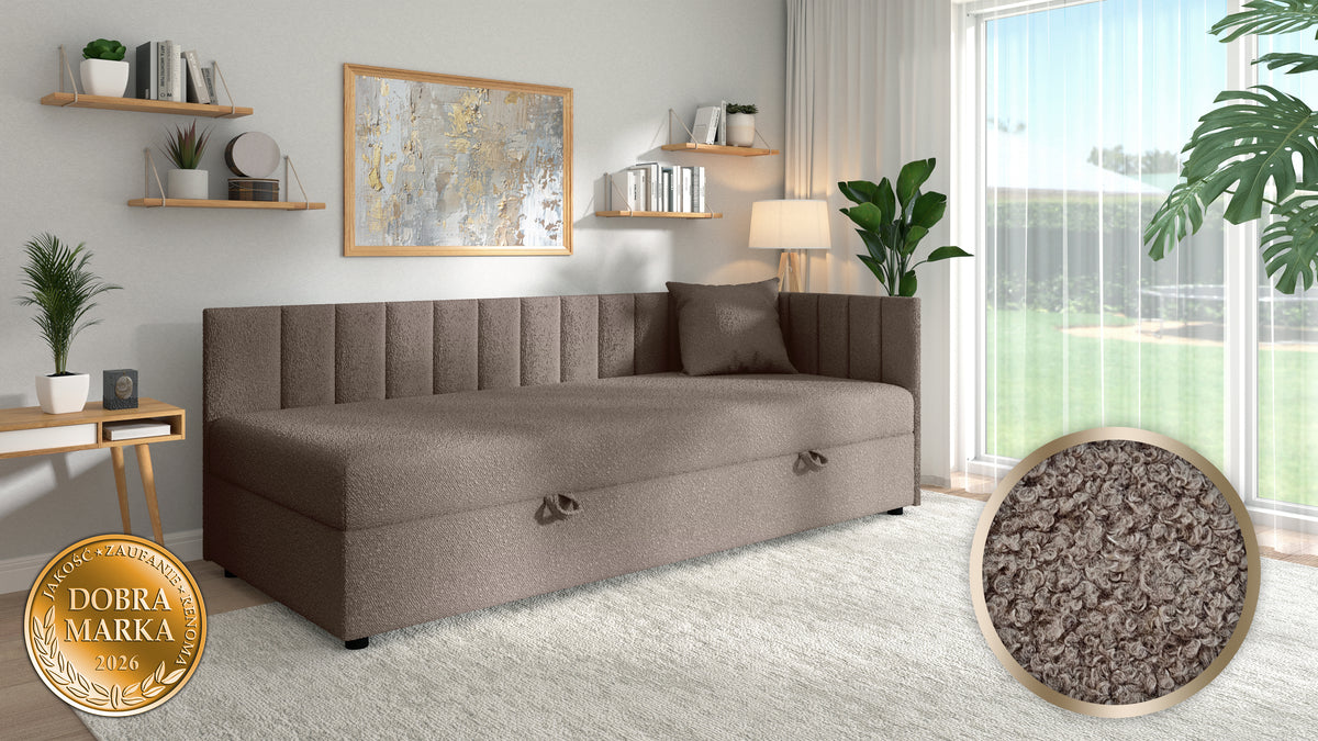 Łóżko Tapczan Tutuś WOOLLY Baranek BOUCLÉ PREMIUM