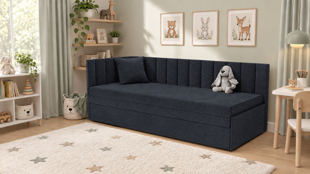 Tutuś Duo – Sztruks Premium Apollo – Czarny – pokój dziecięcy