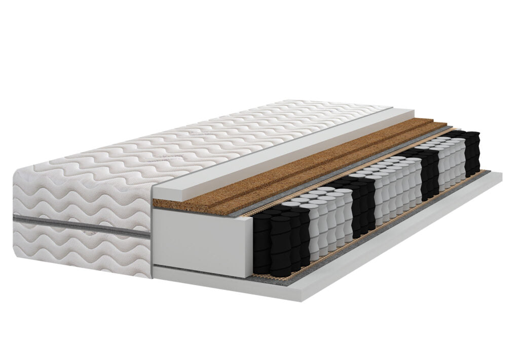 Materac dwustronny Pocket 7 stref 2x kokos 22 cm Bardzo Twardy