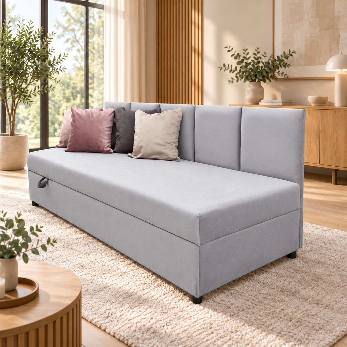 Tapczan Soft – srebrny
