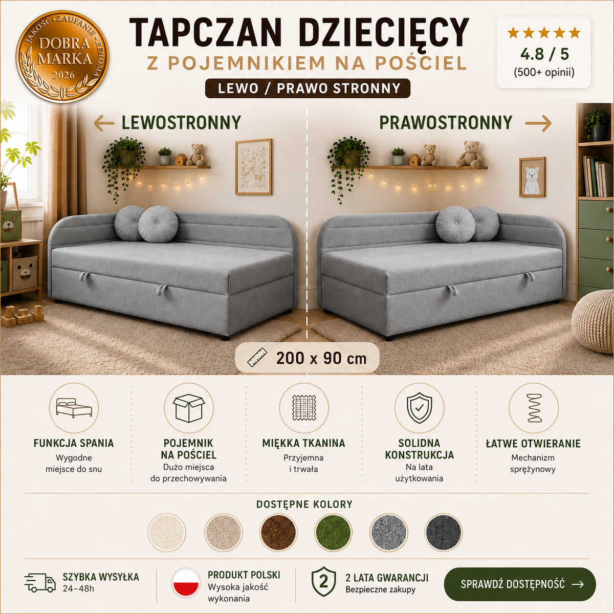 Łóżko Tapczan  WOOLLY Baranek BOUCLÉ PREMIUM