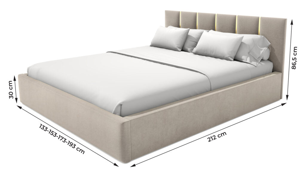 Łóżko tapicerowane z materacem | Gold